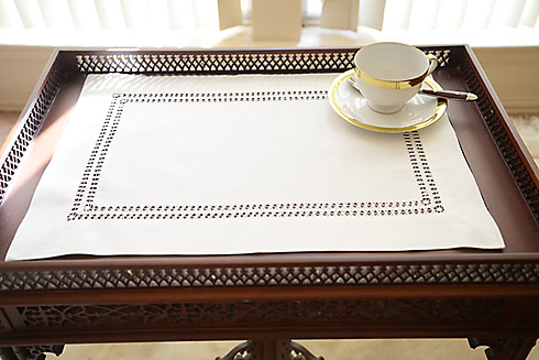 Hemstitch Placemat. Double Twisted Hemstitch. COCONUT MILK color